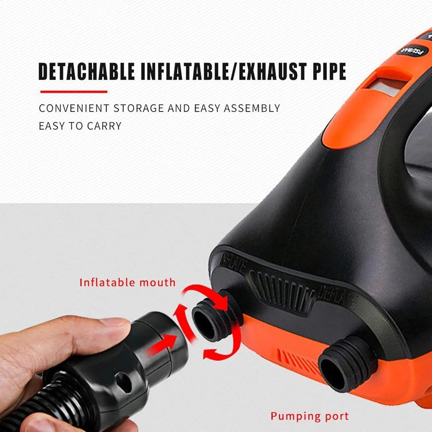12V Electric Paddle Board Pump with 20 PSI Preset and Long Hose
