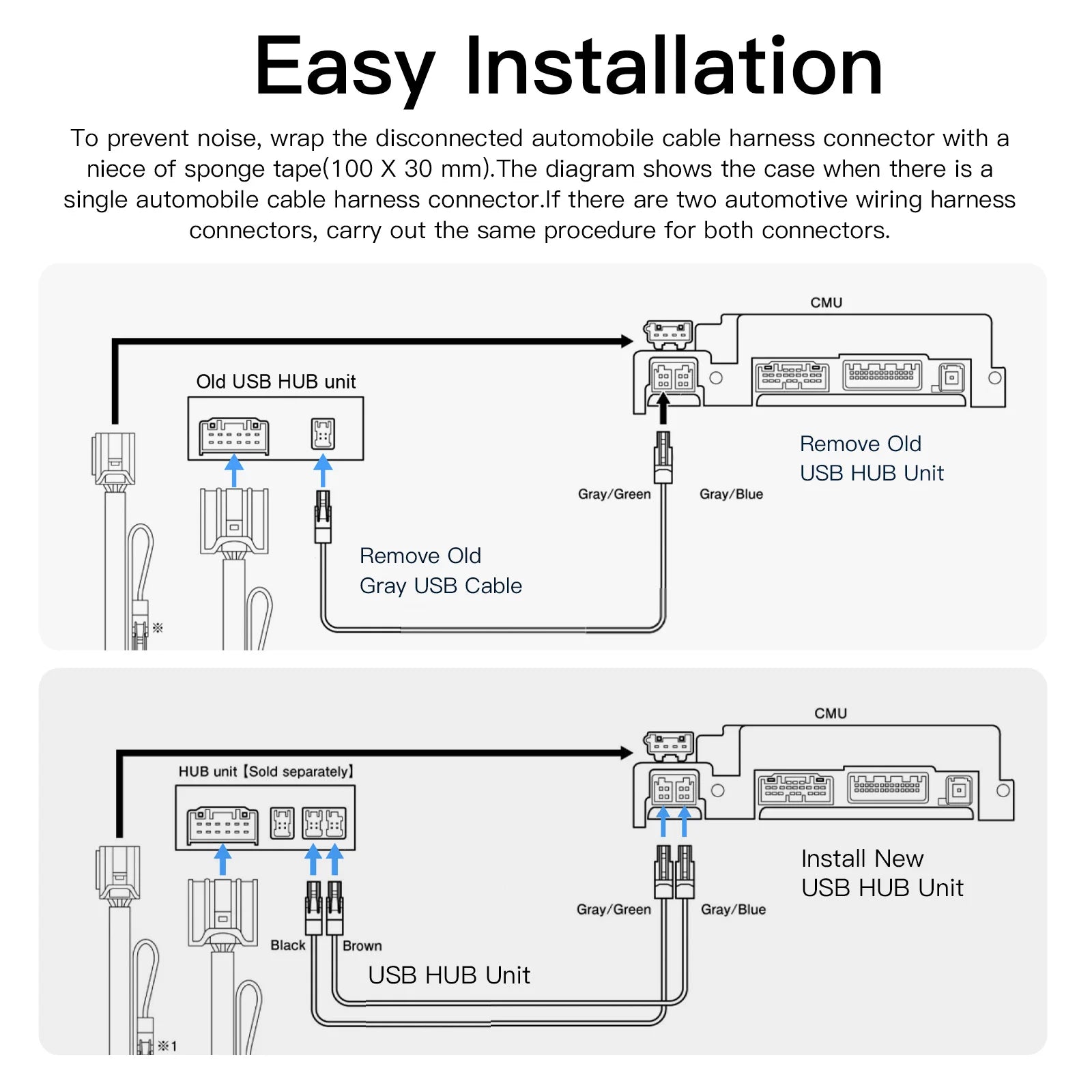 Wireless CarPlay & Android Auto Retrofit Kit for Mazda Type-C Adapter with Tools