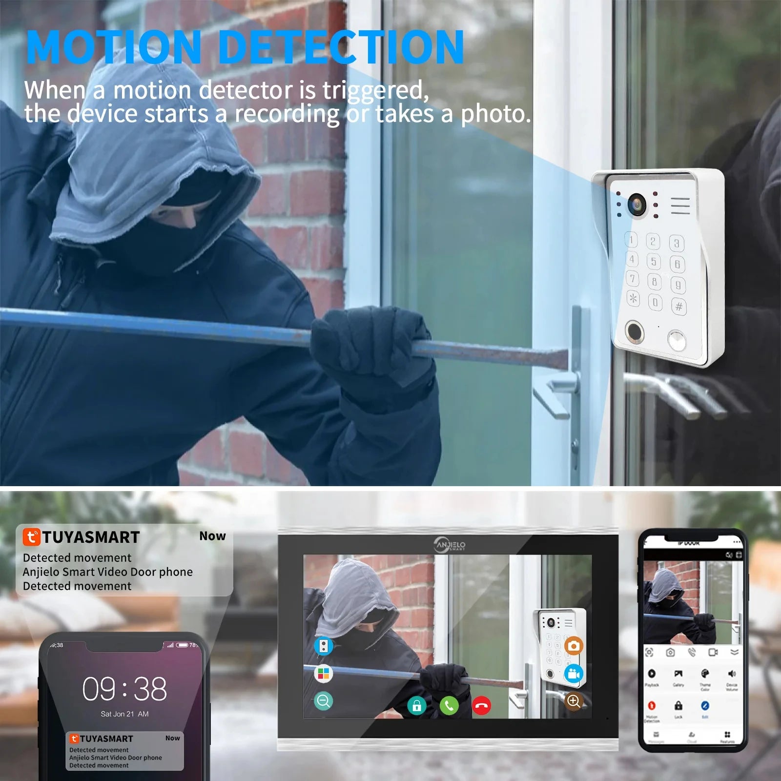 1080P Video Doorphone with Fingerprint & App Unlock
