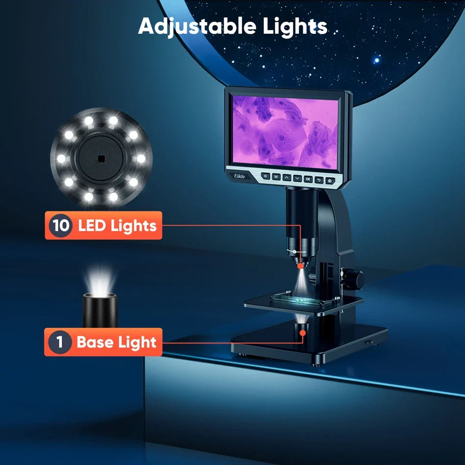 1080p Biological Microscope 2000X with LCD Display No Remote Control