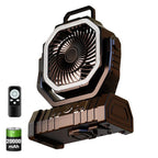 Cordless 270° Oscillating Battery Powered Desk Fan Black 20000mAH