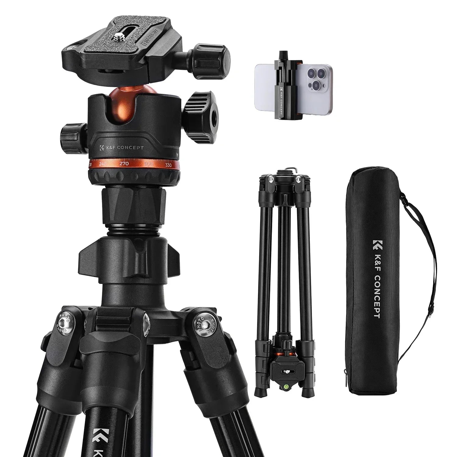 178cm Lightweight Tripod for Camera & Smartphone with Ball Head