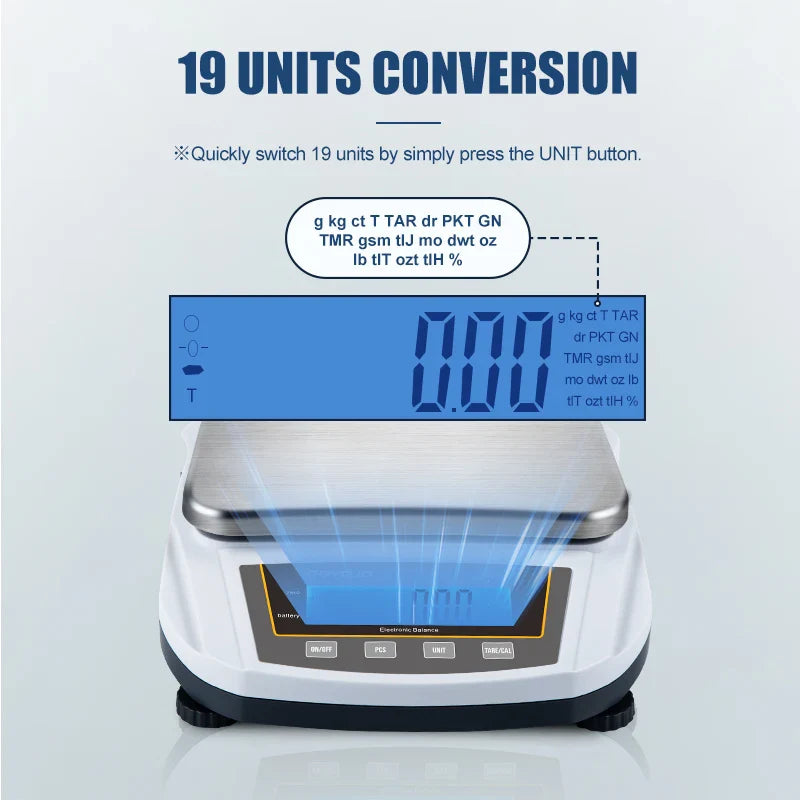 Precision Electronic Scale with Backlit LCD Display