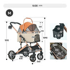 Portable Pet Travel Trolley with Folding Design