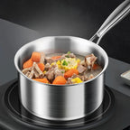 18cm Uncoated Milk Pan, Food Safe Stainless Steel
