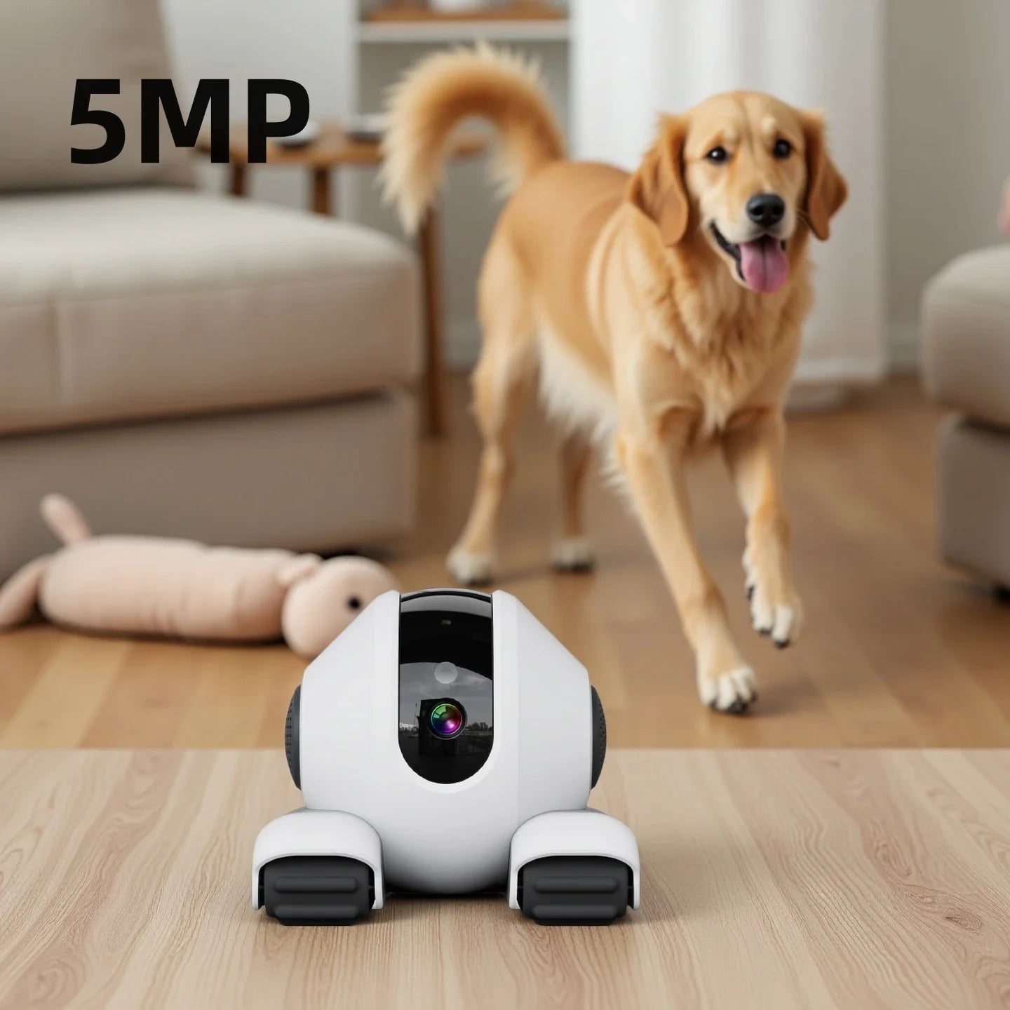 Smart Robot Pet Camera with WiFi, 5MP HD Lens, Motion Alerts & Two-Way Talk for Home Monitoring