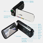 1080P Digital Camera with 18X Zoom & 3" LCD Touch Screen 8GB Card