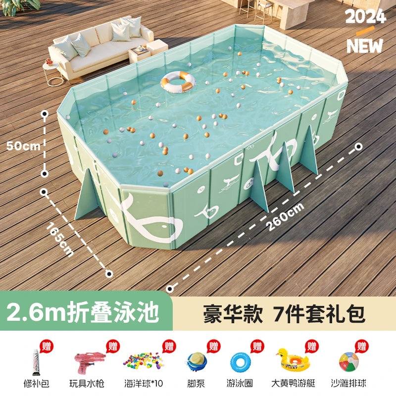 Portable XL Swimming Pool Easy Setup, Inflatable & Foldable Design for Outdoor Use