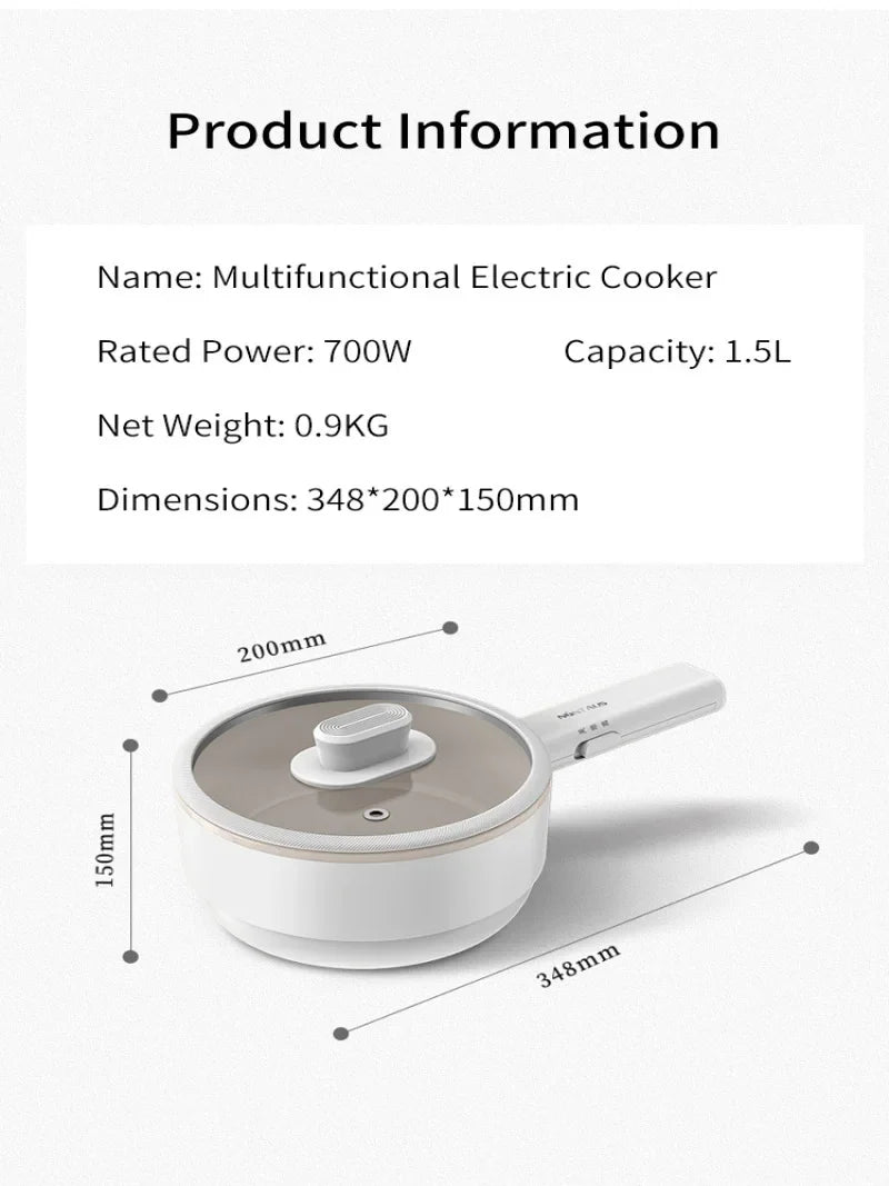 Compact Monolayer Student Hot Pot and Frying Pan Cooker