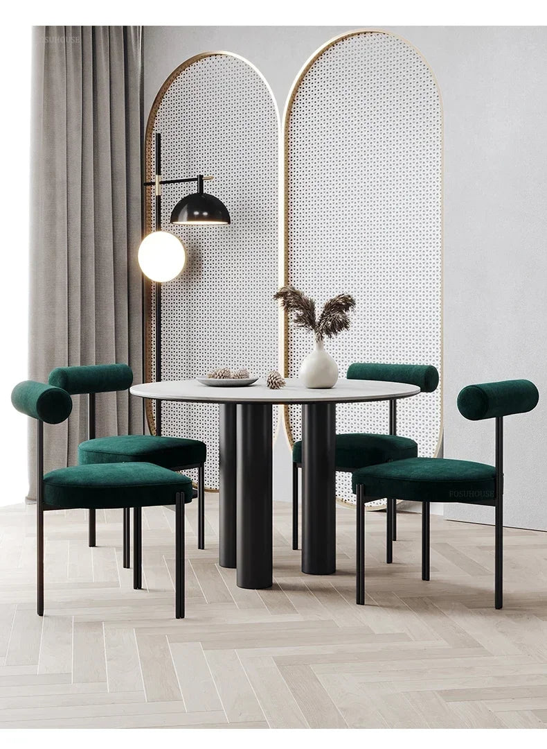 Green Leisure Dining Chair with Backrest Ideal for Home Use
