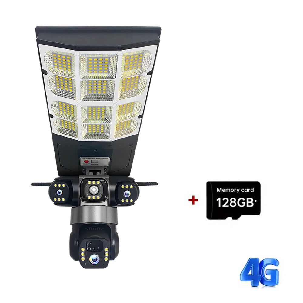 Outdoor 4G Solar Camera with 15MP Triple Lens, 16000mAh Battery, Two-Way Audio & PIR Motion Detection