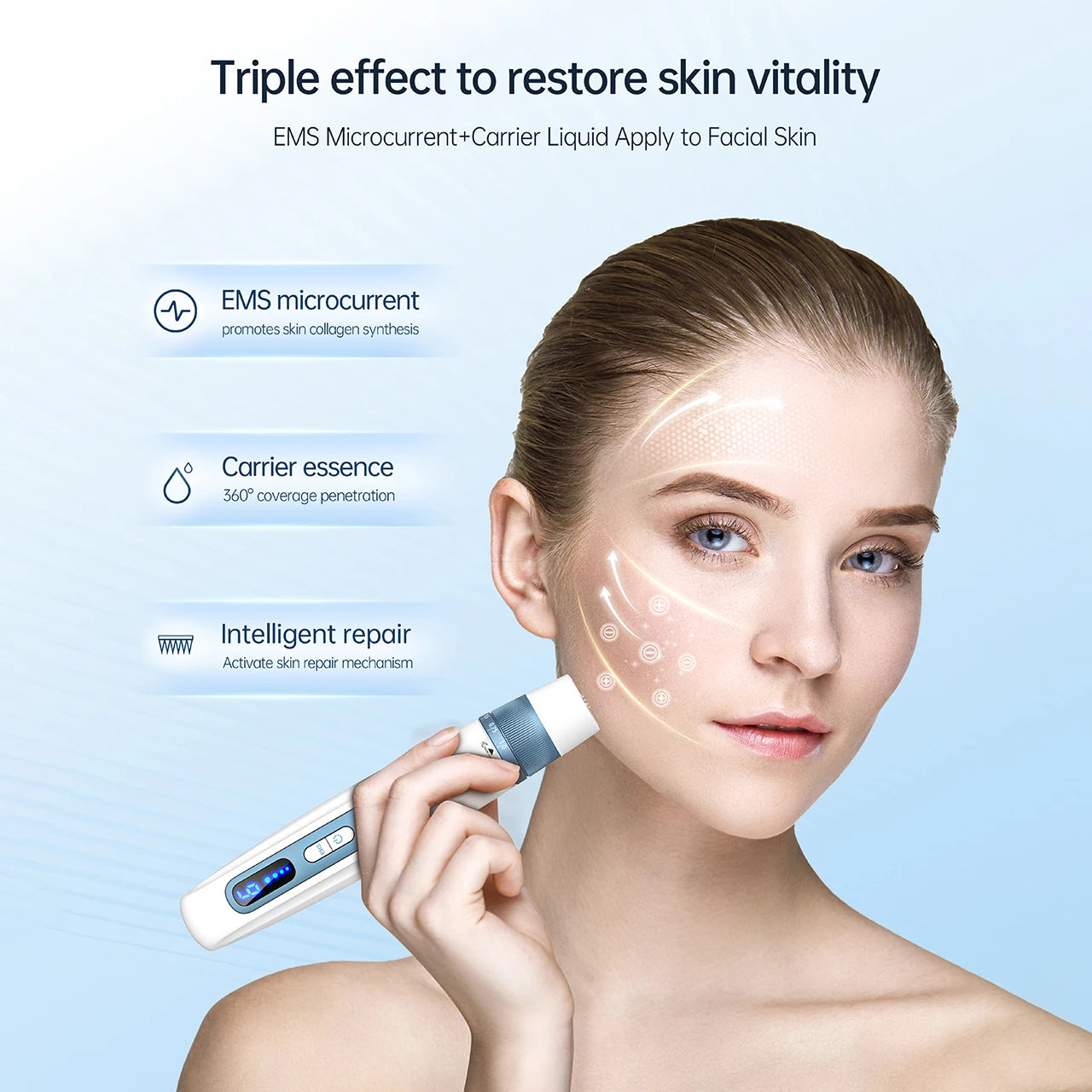 2-in-1 Microneedling Pen with EMS, 6-Speed Control & Rechargeable Battery