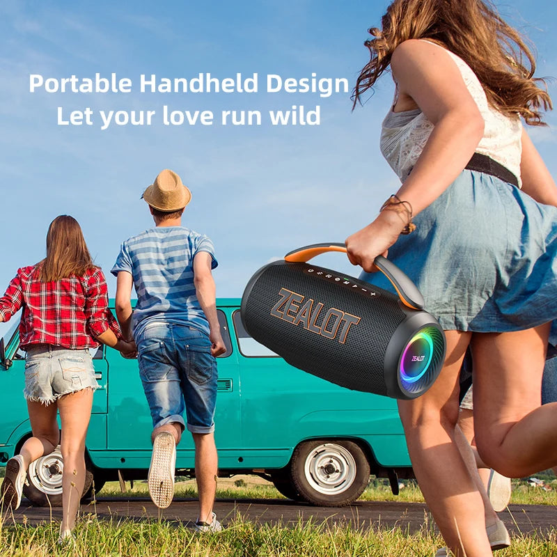 Rechargeable 60W Outdoor Bluetooth Speaker in Black Finish