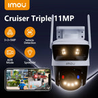 11MP Triple Lens WiFi Security Camera with AI Tracking