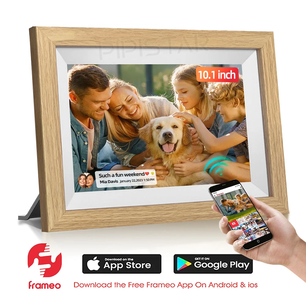 10.1" WiFi Digital Photo Frame with Touch Screen – 32GB Storage, Frameo App, HD Display