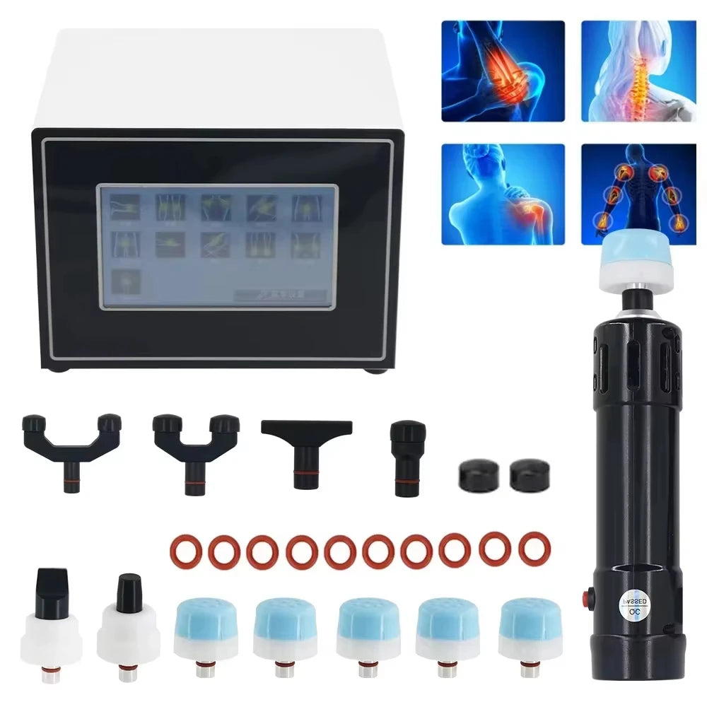 Portable 110V Shockwave Massager with 11 Probes Adjustable Therapy for Muscle & Joint Relief