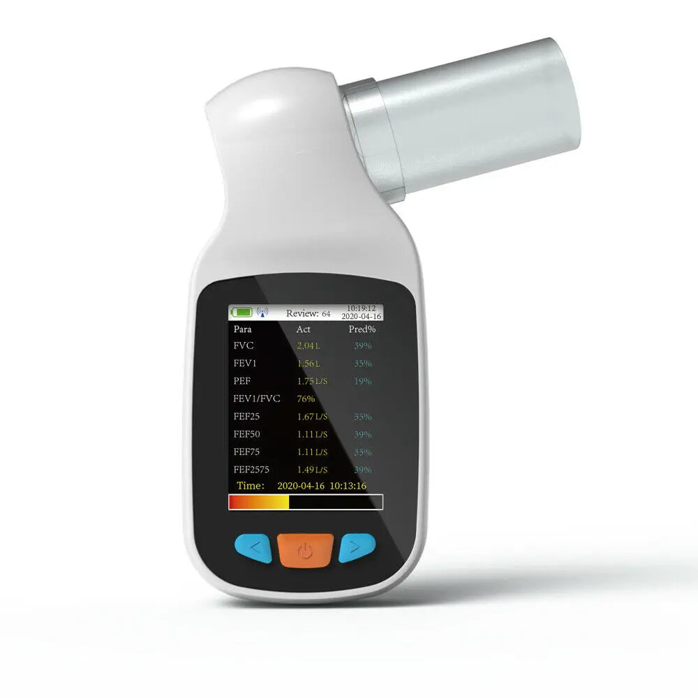 Handheld Bluetooth Spirometer – Rechargeable Pulmonary Monitor for Home & Clinic Use