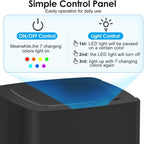 Compact Room Dehumidifier with Water Tank, LED Mood Lights & Overflow Protection