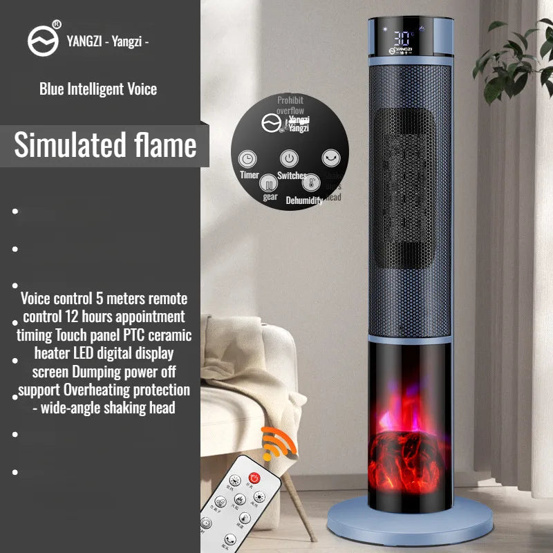 800W Vertical Electric Heating Unit Smart Voice-Controlled Warmer for Home Use