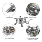 4400W Outdoor Split Gas Burner with Double Preheat System and Carry Case