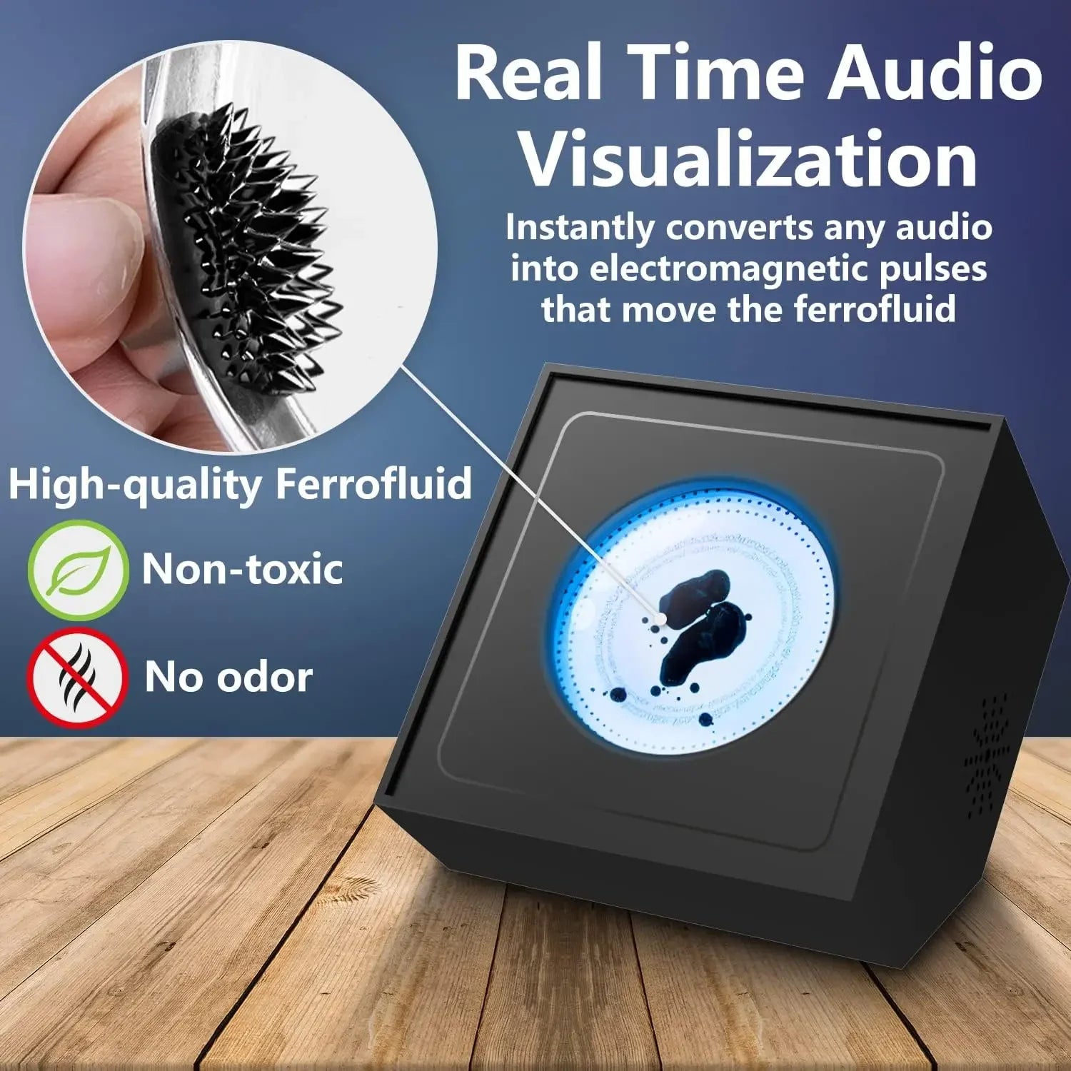 Portable Sound-Responsive Ferrofluid Lamp Colour Changing Magnetic Liquid Light for Desk or Bedroom