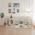 10-Panel Clear Acrylic Dog Playpen with Waterproof Pad