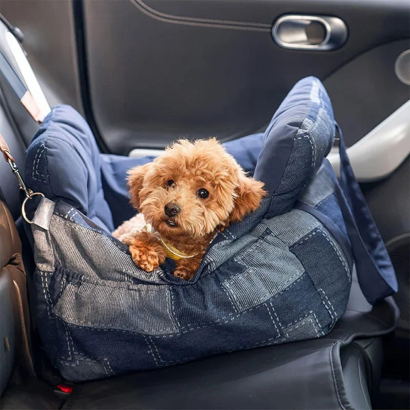 Portable Dog Car Seat Bed, 60x50x36 cm, Dark Blue, Travel Safe