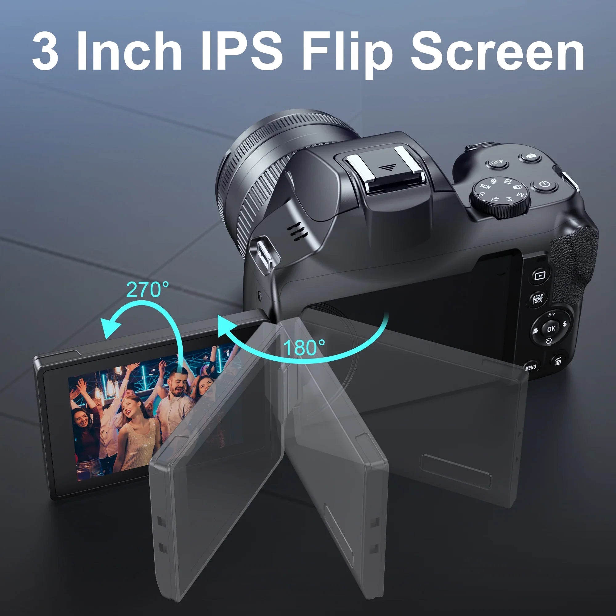 12X Optical Zoom 4K Vlogging Camera with Auto Focus 128GB SD Card