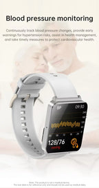 1.96" Bluetooth Smartwatch – Track Glucose, ECG, Blood Pressure, SpO2 & More