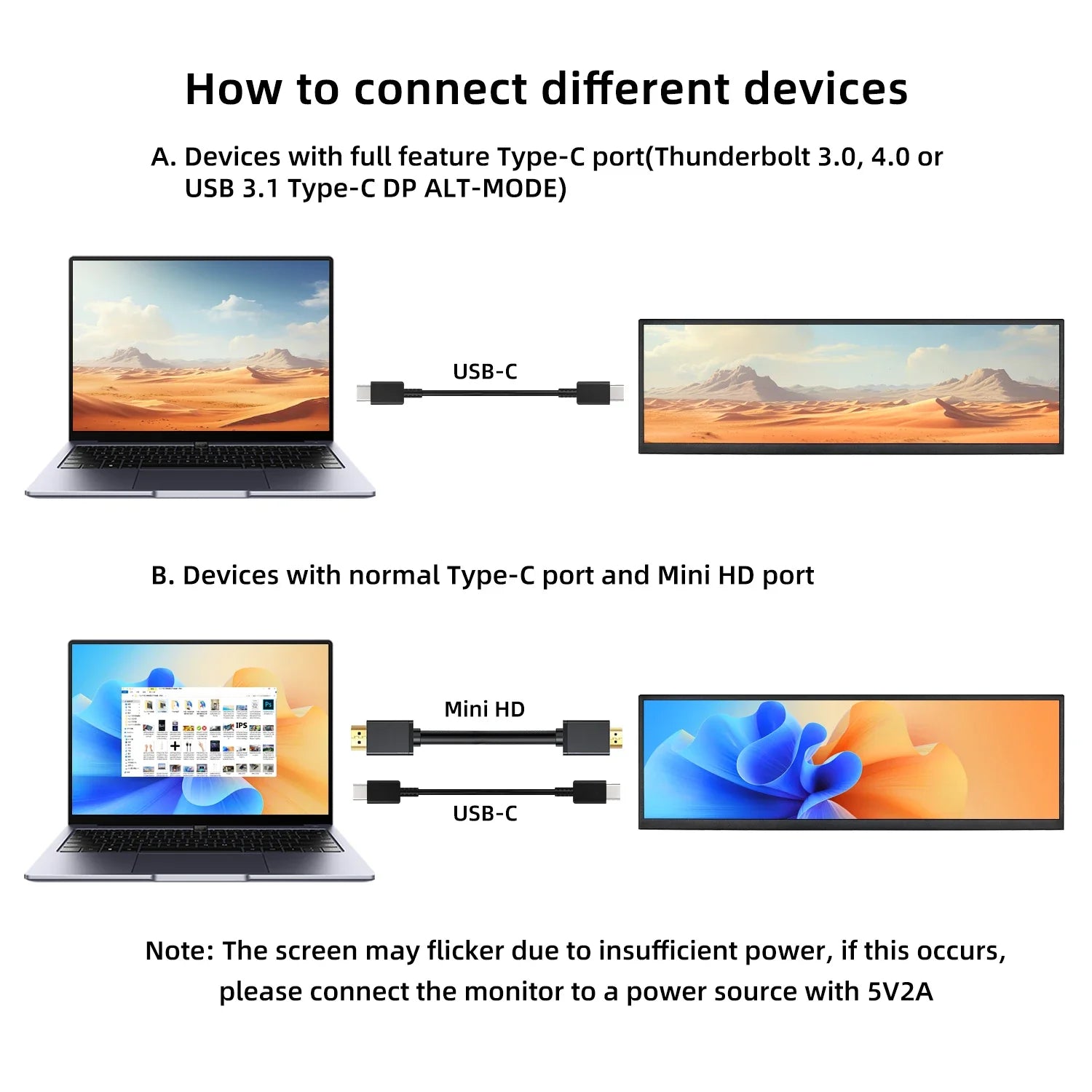 14.5” 2K Portable Touchscreen Monitor with HDMI & USB-C