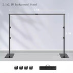 2.1x2.1m Adjustable Photography Backdrop Stand with Clips