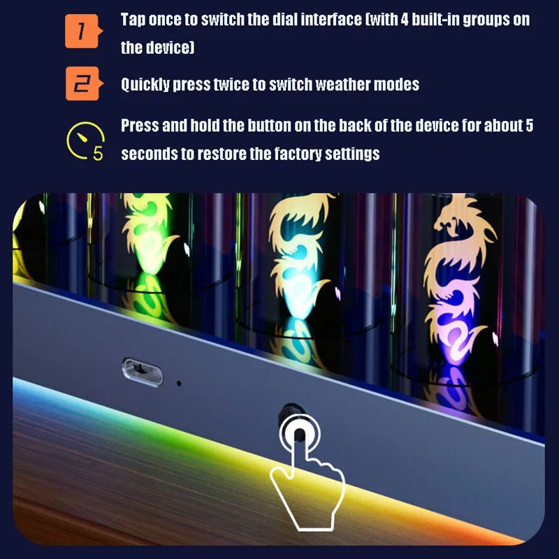 Color-Changing Digital Tube Clock for Office or Bedroom