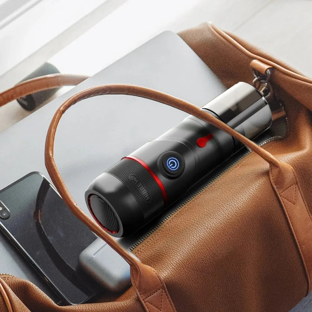 Compact 12V Espresso Maker for Car & Home Works with Nespresso, Dolce Gusto & Ground Coffee
