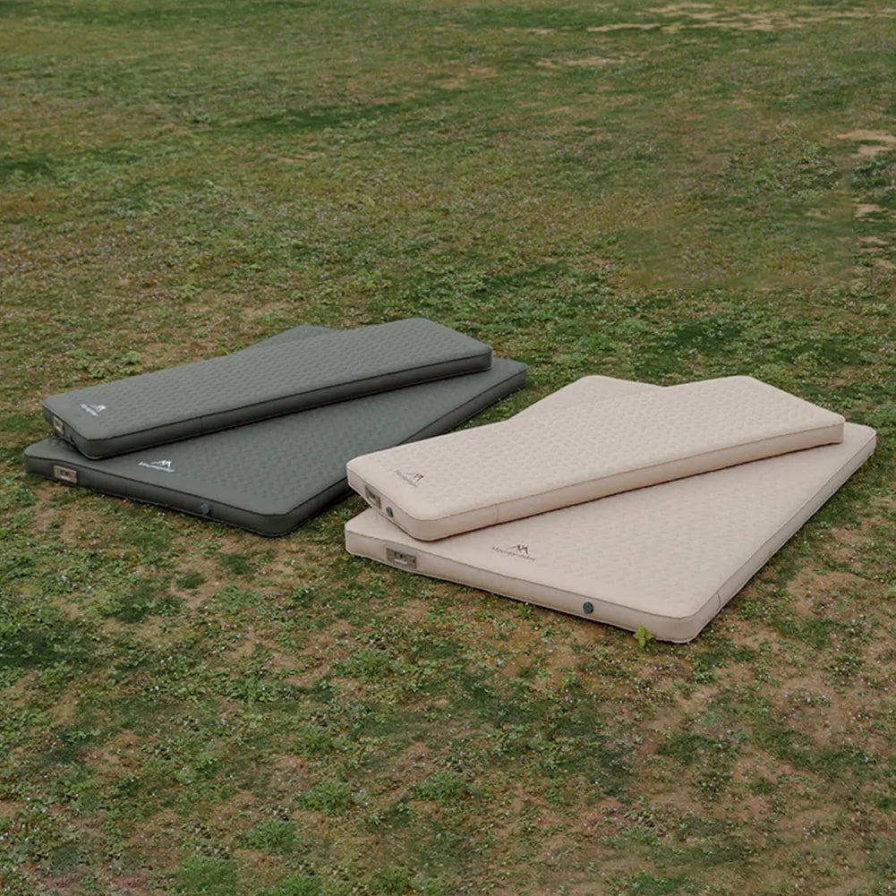 10cm Thick Beige Single Camping Air Bed with Fast Inflation