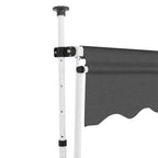 Outdoor 250cm Manual Awning – Retractable Shade with Adjustable Angle & Crank Handle