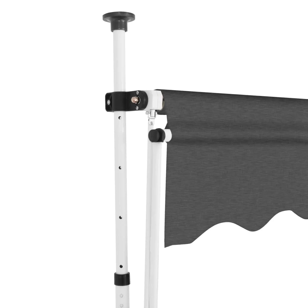 Outdoor 250cm Manual Awning – Retractable Shade with Adjustable Angle & Crank Handle