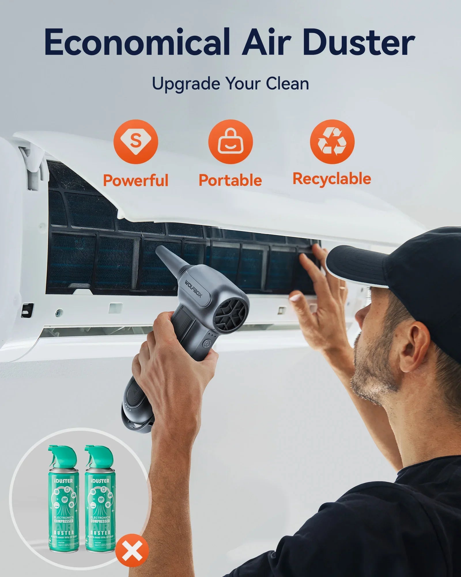 Portable High-Power Air Duster for Cleaning Electronics and More