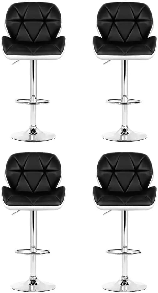 Modern Kitchen Bar Chair with Padded Cushion and 360° Swivel