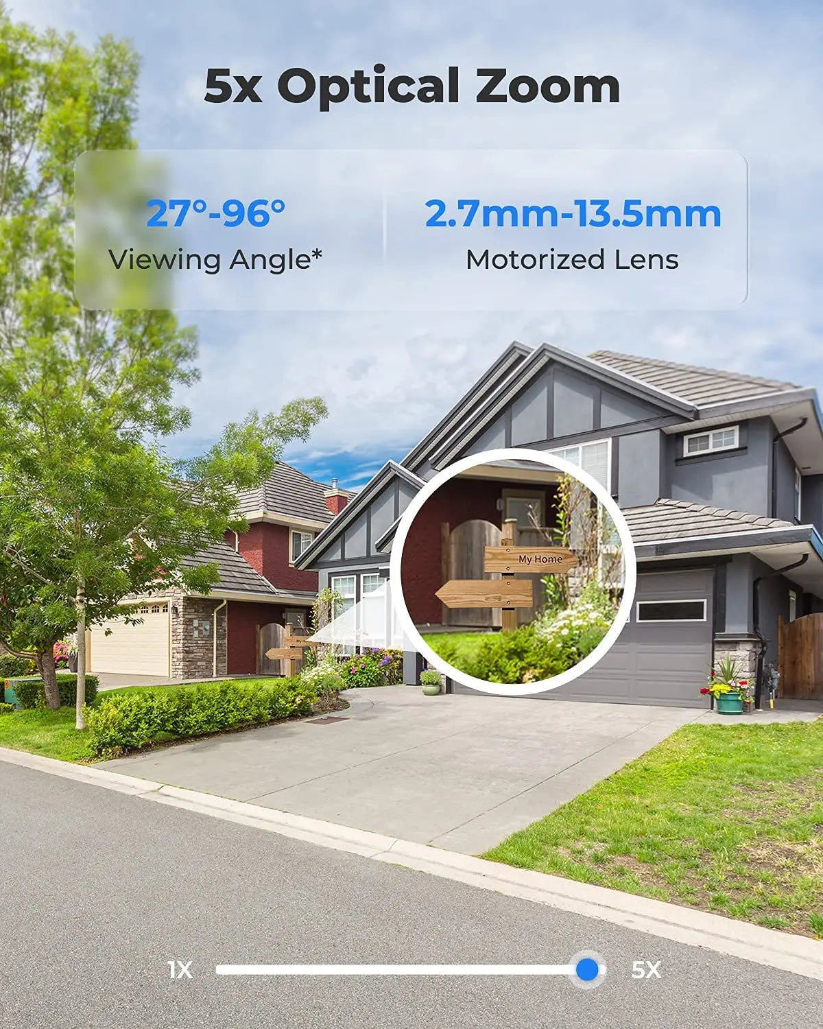 4K Outdoor PTZ IP Camera with 5X Zoom and Auto Tracking 8MP Add 128G