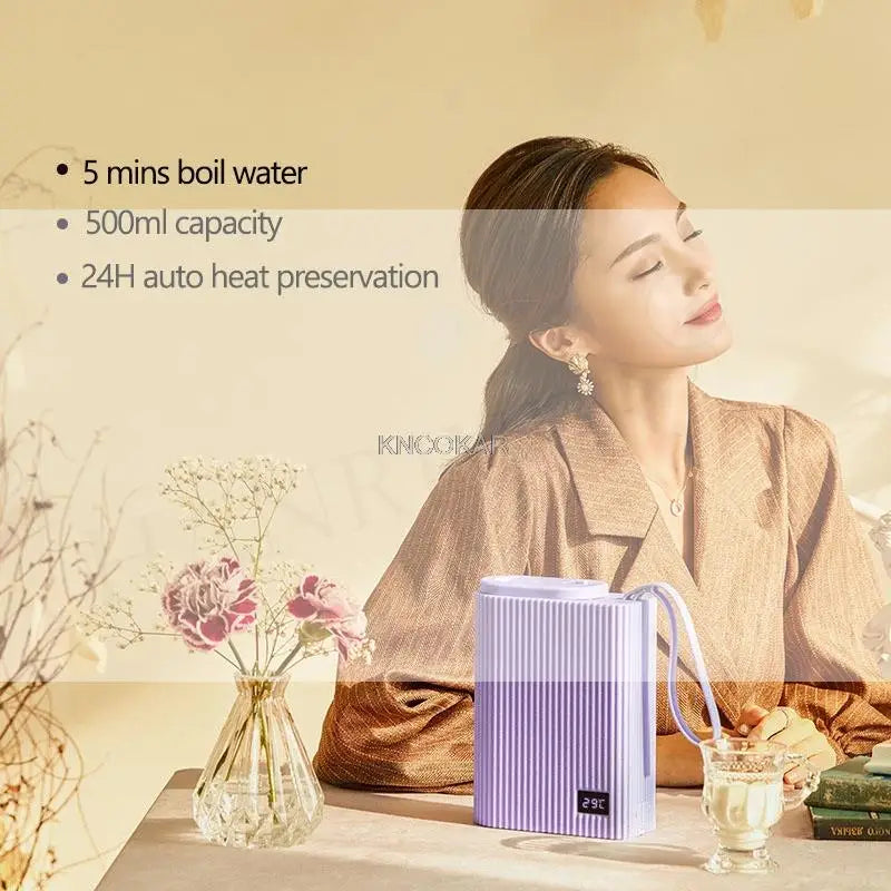 Compact 500ml Electric Kettle for Home or Travel with 7-Stage Temperature Control