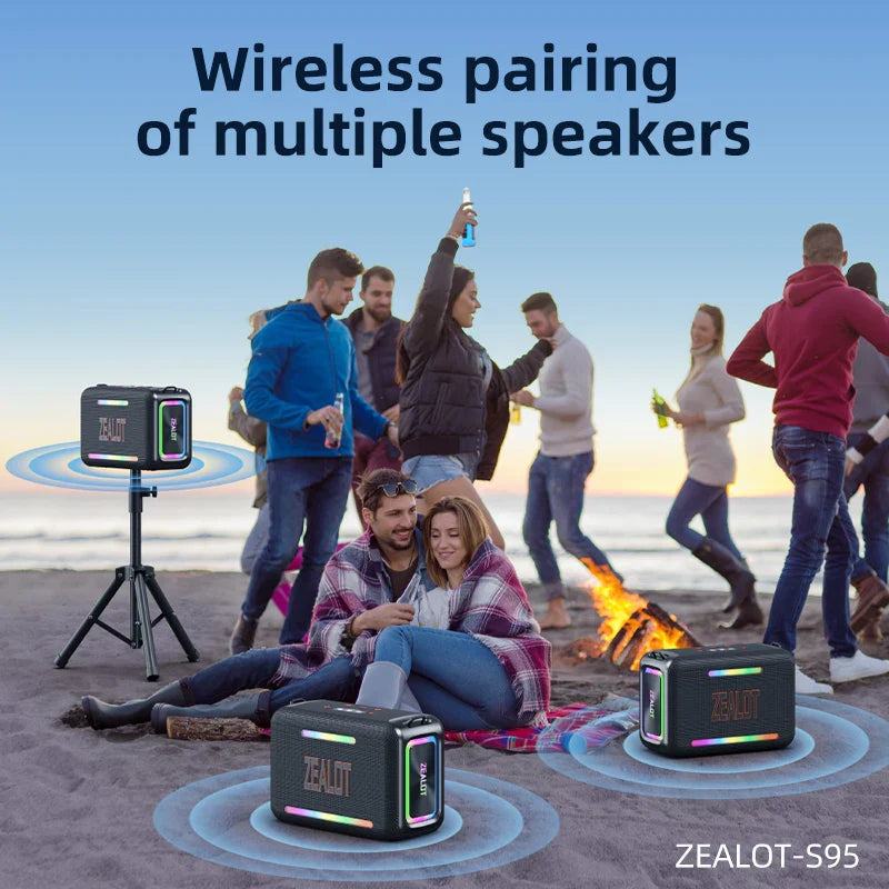 Portable Outdoor Speaker with 12H Playtime and Dual Pairing