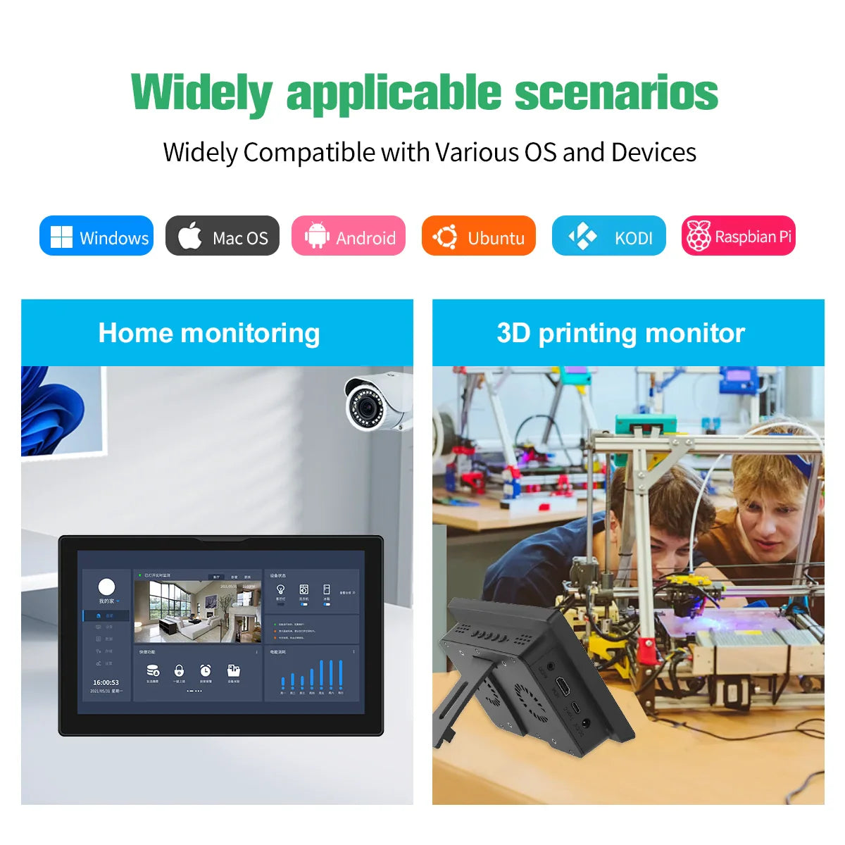 Portable 8" IPS HDMI Monitor with Touchscreen & Dual Speakers – 1280x800