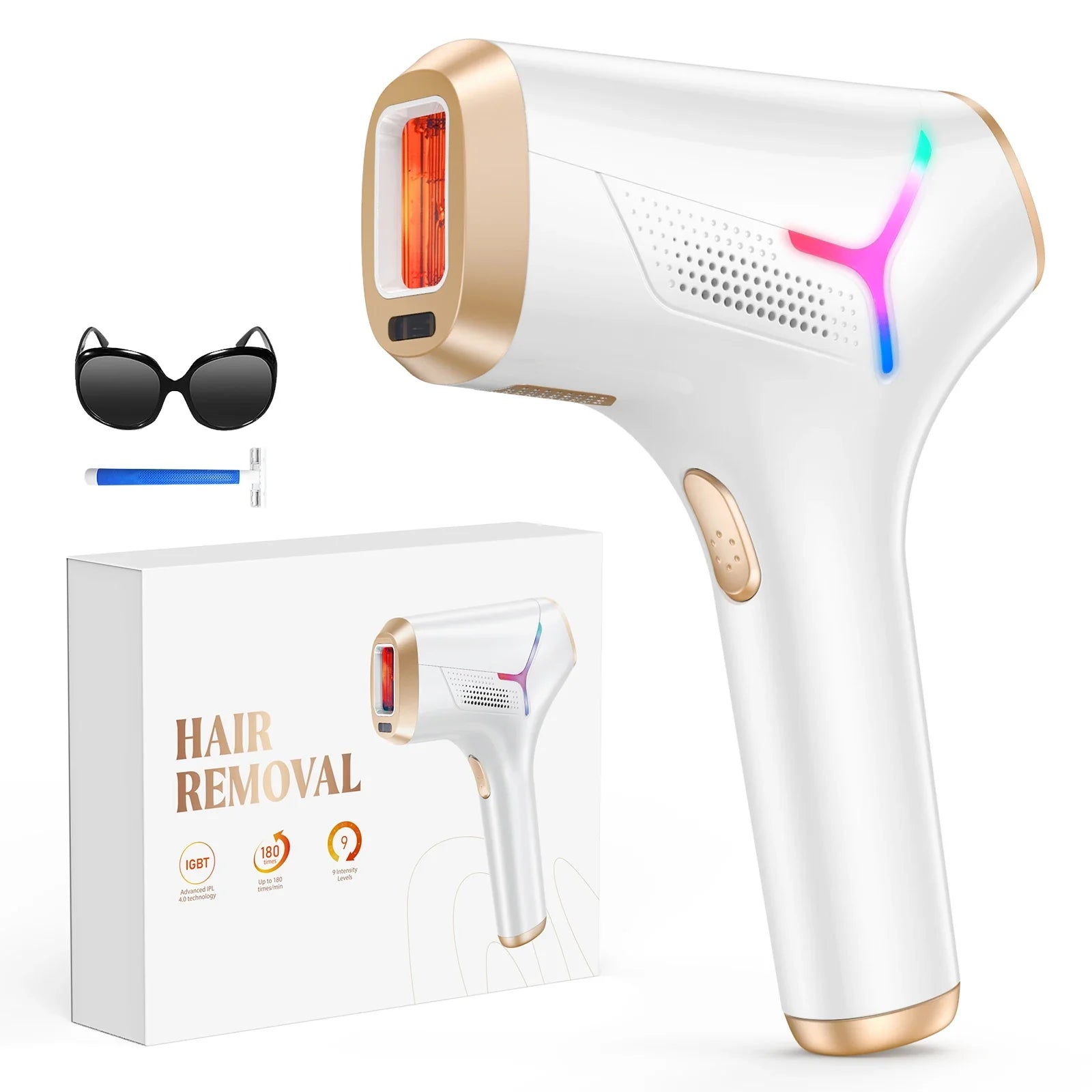 Home IPL Hair Remover 9 Levels Painless White