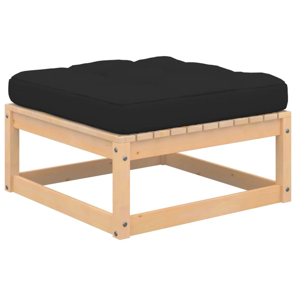 Modular Outdoor Footstool with Anthracite Cushion – Solid Pinewood Frame 70x70cm