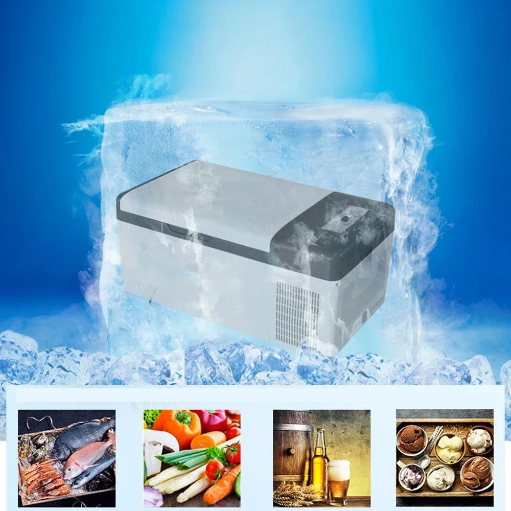 12V/24V Portable Mini Car Fridge Freezer 15L/20L for Camping, Travel & Outdoor Use