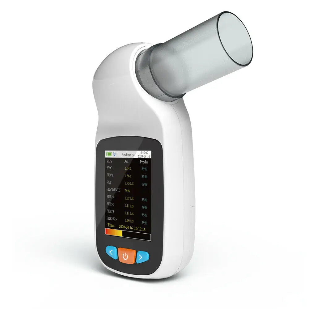 Handheld Bluetooth Spirometer – Rechargeable Pulmonary Monitor for Home & Clinic Use