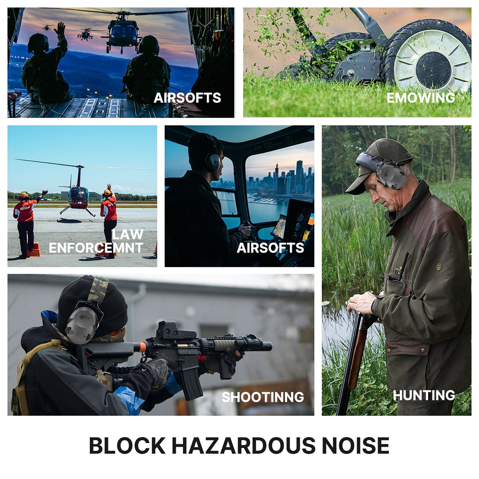 Electronic Shooting Earmuffs with 25dB Noise Reduction & Fast 1.5ms Response