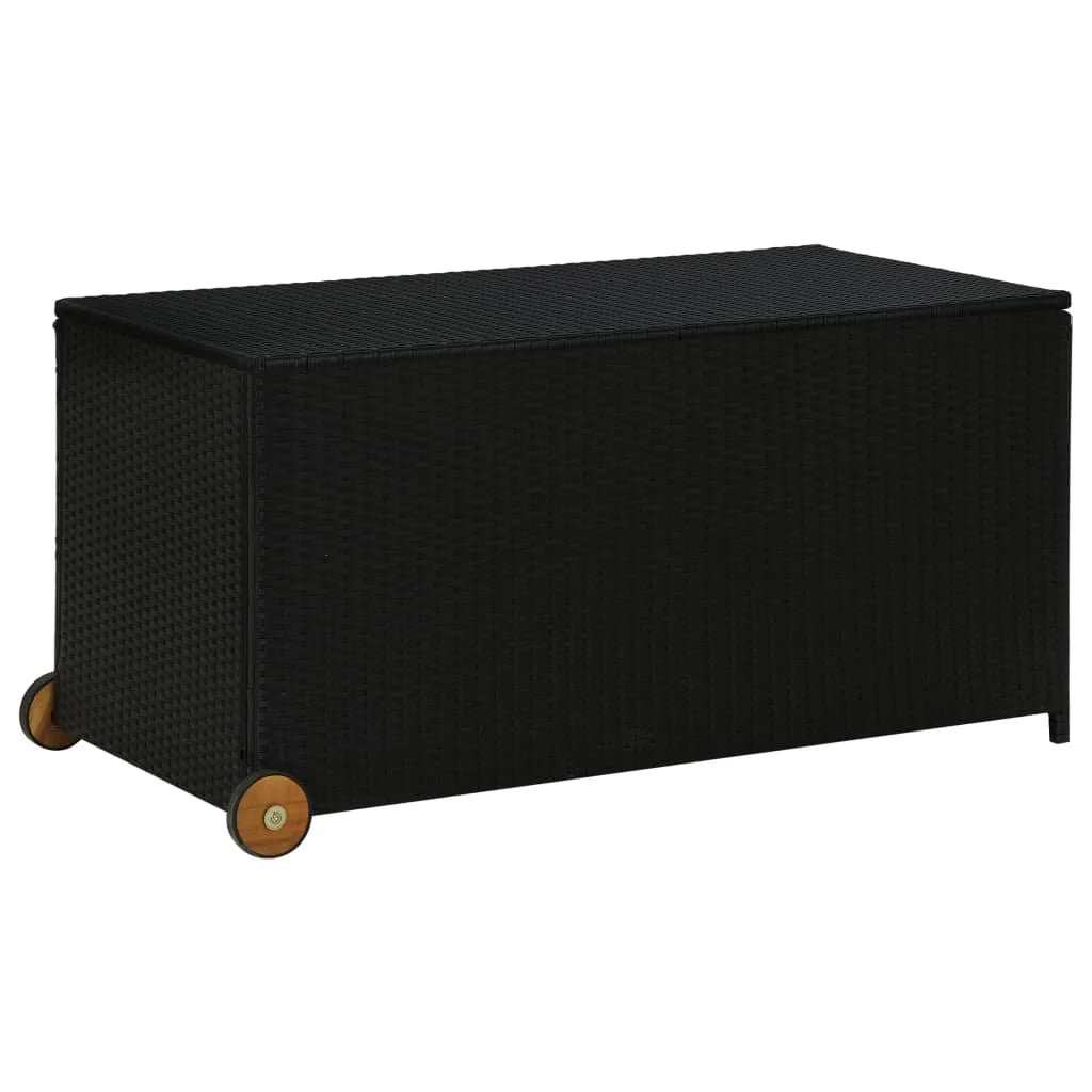 120cm Outdoor Storage Box with Wheels – Waterproof Rattan Deck Chest