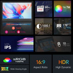 14" Portable Touchscreen Monitor 1080p IPS USB-C Display
