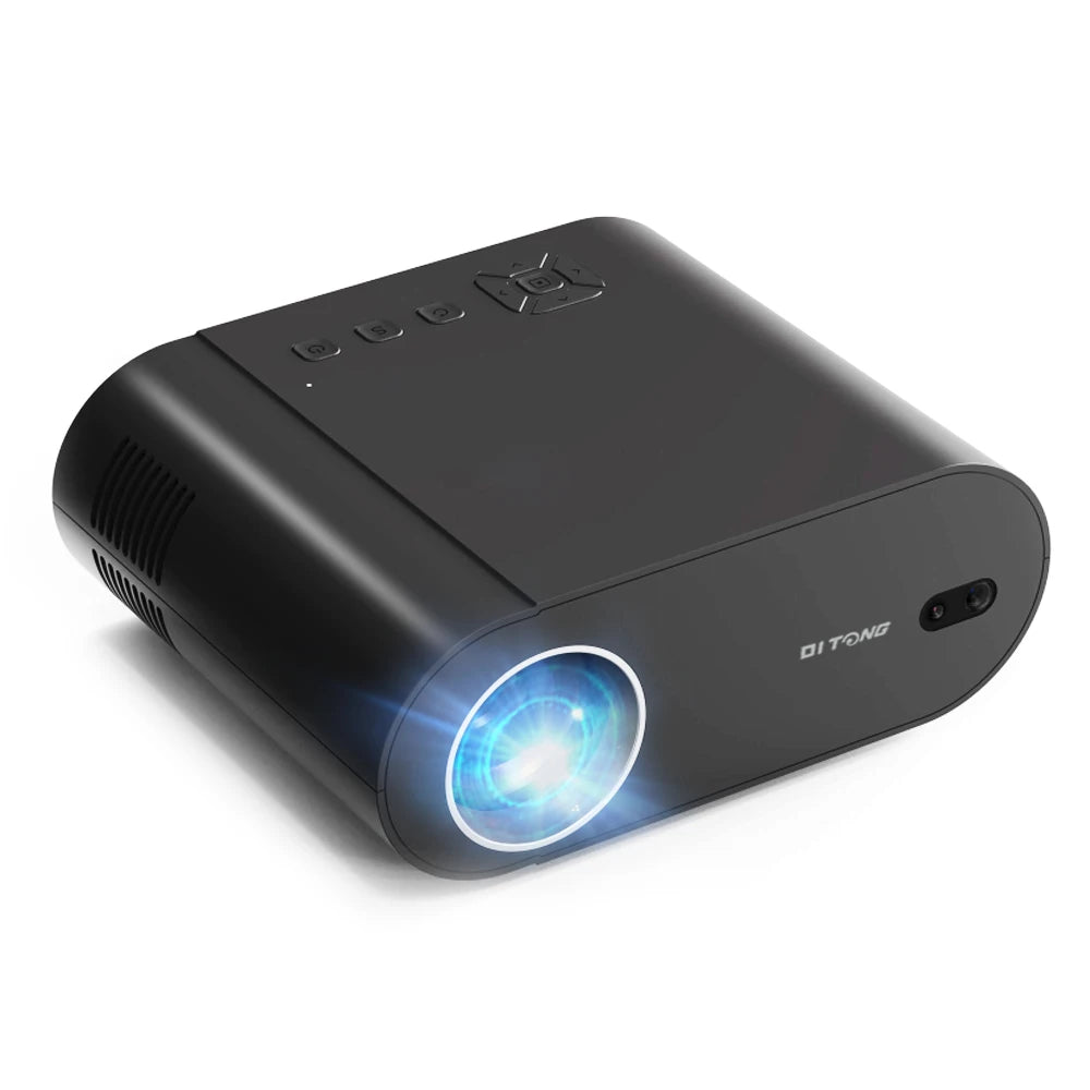 Rechargeable 1080P Home Projector with 4K Support, Auto Alignment, Android OS Black-AU Plug